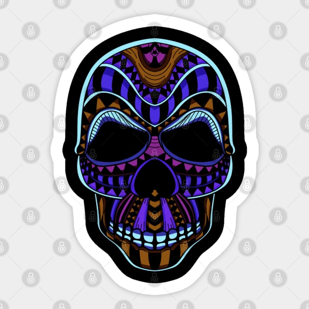 Elegant Death: Neon Skull art Sticker by Hammykk